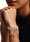 Pink Handcrafted Bracelet In Mix Metal