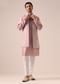 Pink Jacket And Kurta Set with Cutwork Detail