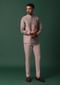 Pink Jacket Kurta Set With Embroidered Neckline And Pocket Square