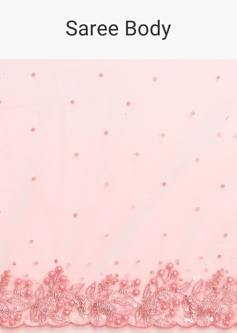 Pink Net Embroidered Saree With Unstitched Blouse