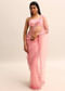 Pink Net Embroidered Saree With Unstitched Blouse