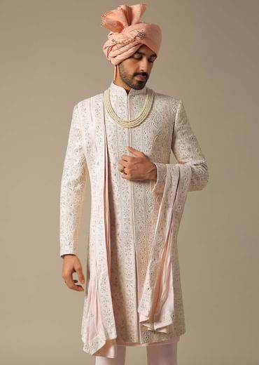 Pink Opulence Sherwani Set For Grooms