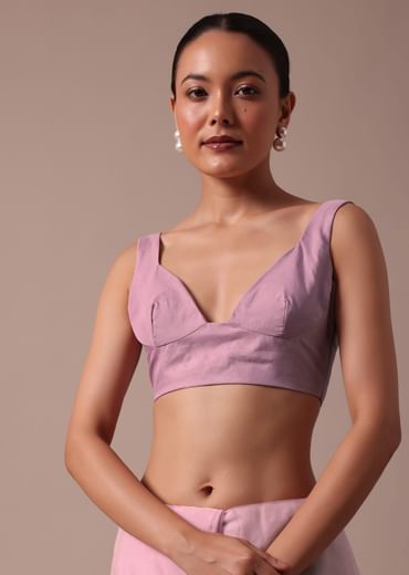 Pink Organza Saree With Unstitched Blouse