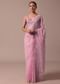Pink Organza Saree With Unstitched Blouse