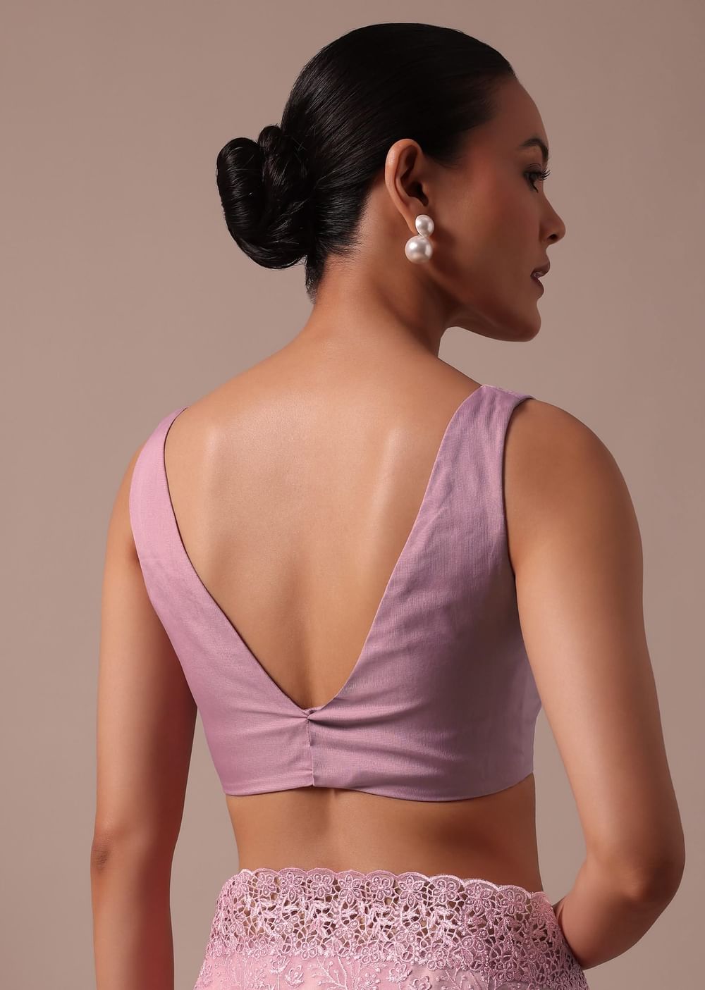 Pink Organza Saree With Unstitched Blouse