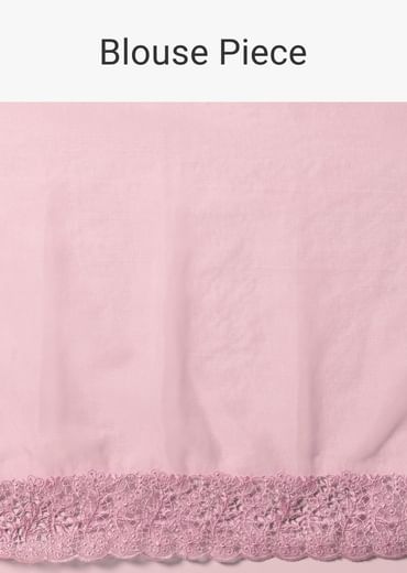 Pink Organza Saree With Unstitched Blouse