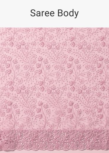 Pink Organza Saree With Unstitched Blouse