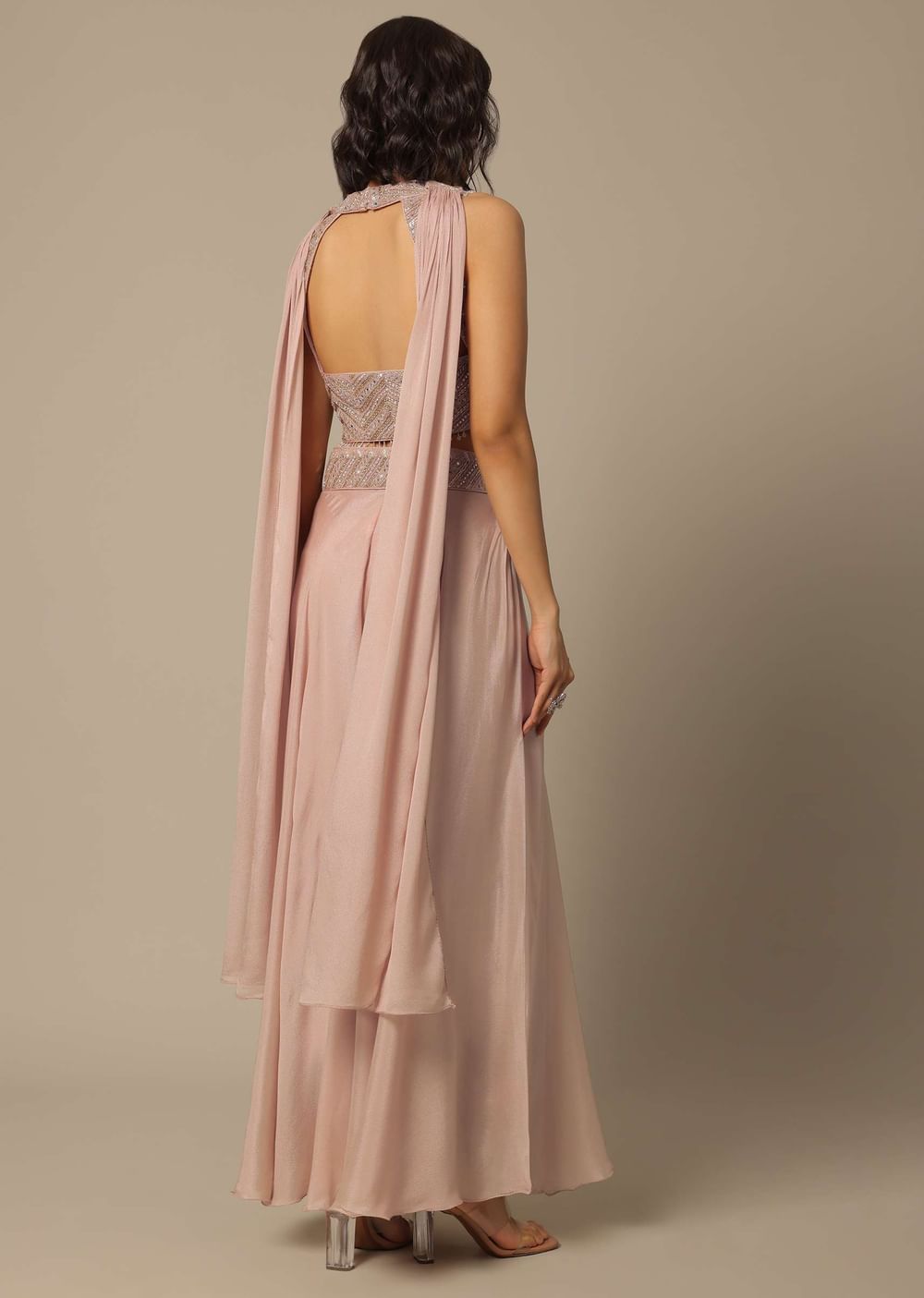 Pink Palazzo Set With Zari Work