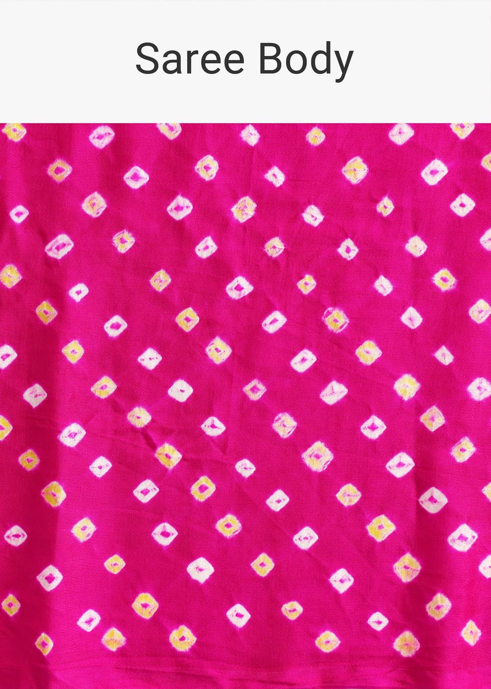 Pink Satin Bandhani Tie Dye Saree With Unstitched Blouse