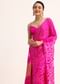 Pink Satin Bandhani Tie Dye Saree With Unstitched Blouse