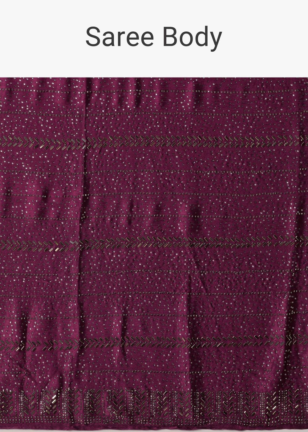 Purple Satin Saree With An Unstitched Blouse Piece