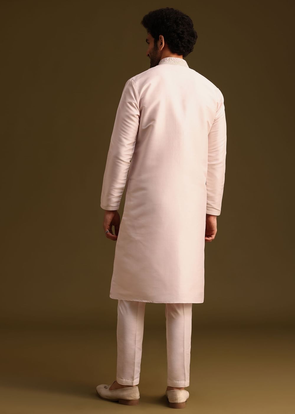 Pink Silk Full Sleeves Kurta And Pant