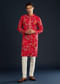 Pink Silk Kurta Set with Floral Motifs