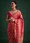 Pink Silk Saree With Zari Woven Jaal Work And Traditional Motif Border