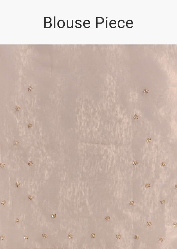 Pink Tissue Embroidered Saree With Sequins And Bead Work