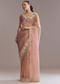 Pink Tissue Saree With Heavy Floral Embroidered Border