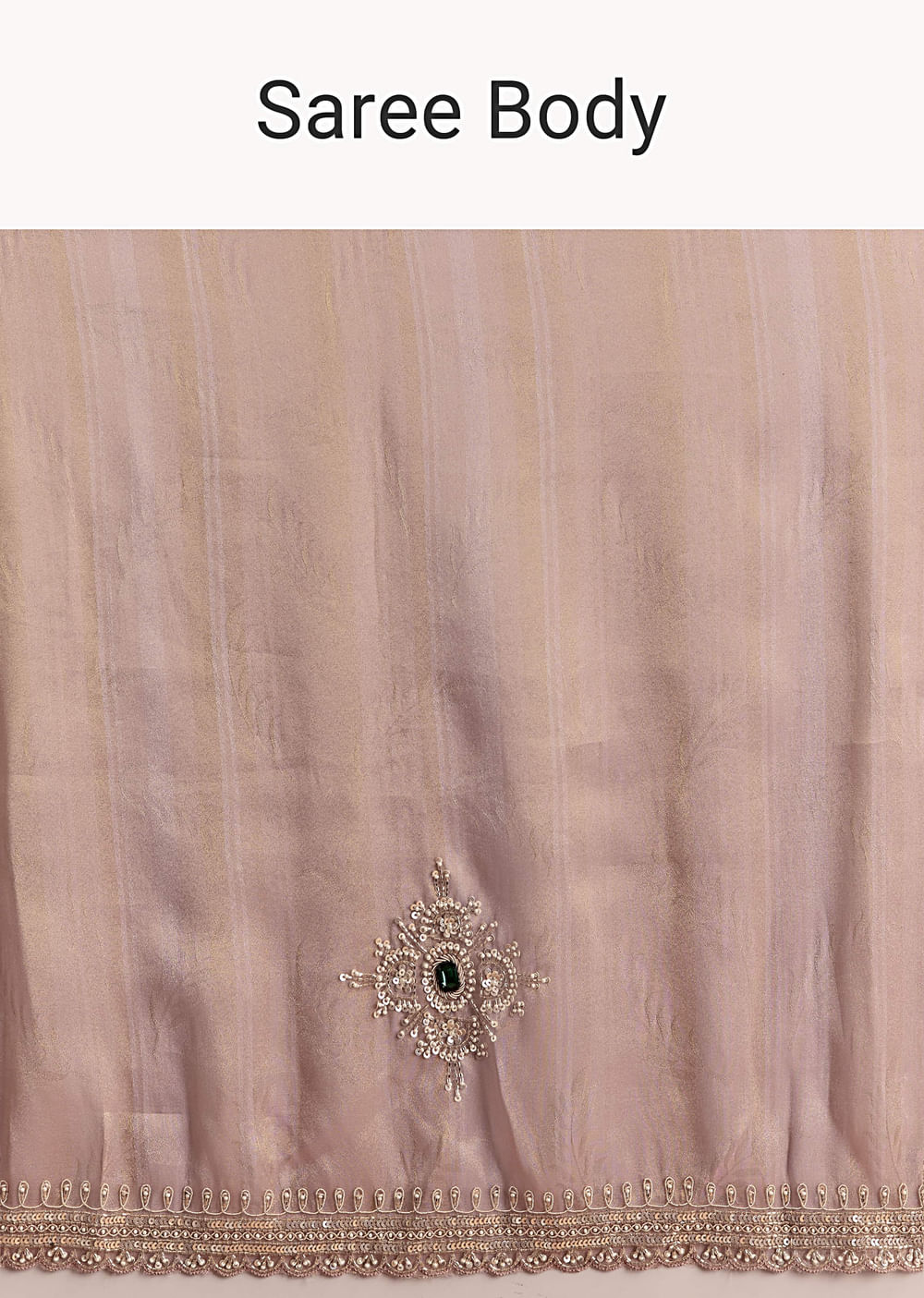 Pink Tissue Saree With Zardosi And Stone Embroidery