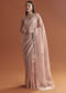 Pink Tissue Saree With Zardosi And Stone Embroidery