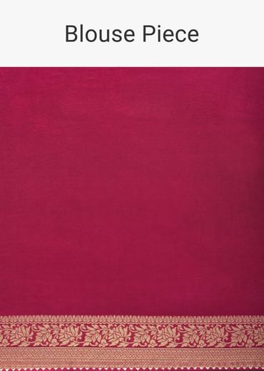 Pink Woven Saree In Silk With Bandhani Motifs And Unstitched Blouse Piece
