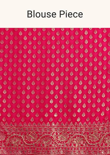 Pink Zardosi Embroidered Saree With Cutdana And Stone Work