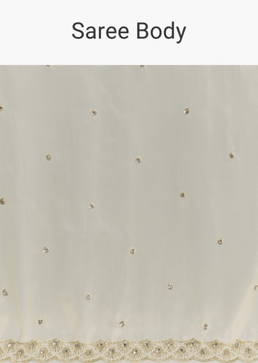 Pista Green Tissue Saree With Butti Work Embroidery