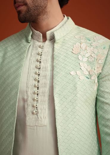 Pista Green Embroidered Jodhpuri Set