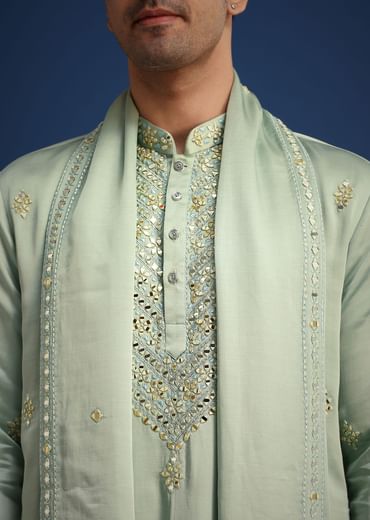 Pista Green Kurta Set With Dupatta