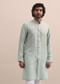 Pista Green Moti Embroidered Indowestern For Men