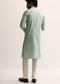 Pista Green Silk Self Work Kurta Set For Men
