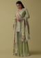 Pista Green Silk Sharara Suit Set Adorned In Gota And Abla Work