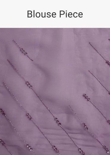 Plum Purple Shaded Organza Saree With Cutdana And Sequin Embroidery