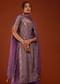 Plum Purple Uppada Silk Kurti Palazzo Set With Sequins Embroidery