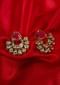 Polki Kundan chandbali earring with pink stone only on kalki