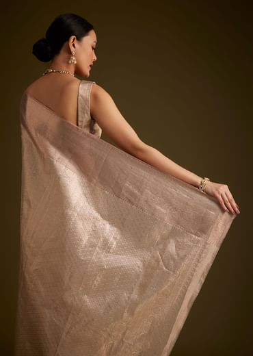 Powder Peach Kanjivaram Silk Saree