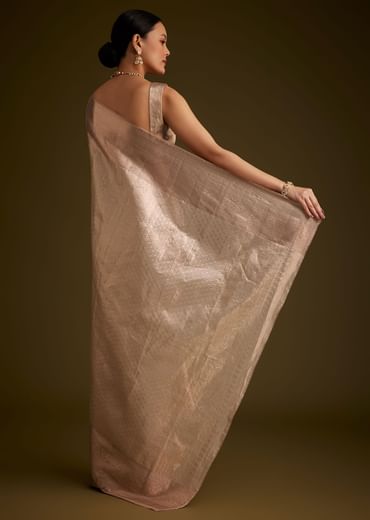 Powder Peach Kanjivaram Silk Saree