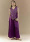 Purple Bandhani with Sequins Work Silk Jumpsuit