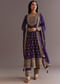 Purple Chinon Anarkali Dupatta Suit With Sequin Work