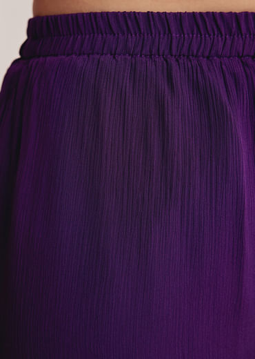 Purple Chinon Kaftan Kurta Set With Zardosi And Thread Work