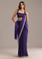 Purple Chinon Saree With Cutdana And Stone Embroidery