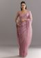 Purple Crushed Tissue Saree With Stone Embellishment And Embroidered Border