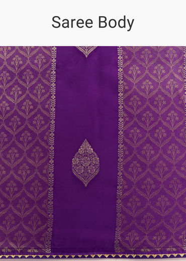 Purple Dola Silk Saree With Gota Patti Motif And Embroidered Blouse