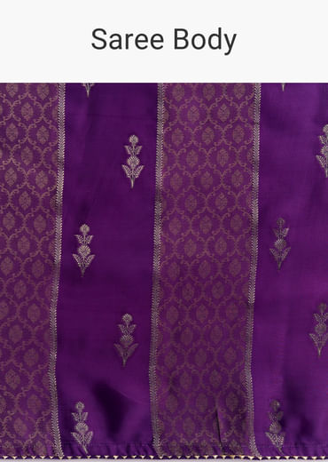 Purple Dola Silk Saree With Gota Patti Woven Motif