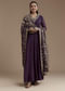 Purple Georgette Anarkali Set with Sequin Work