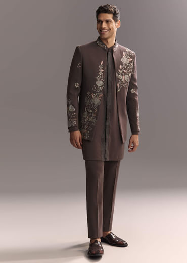 Purple Jodhpuri Suit For Men With Heavy Hand Work
