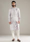 Purple Kurta Set For Men With Placement Floral Print