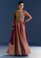 Purple Organza Bandhani Anarkali Suit With Dupatta