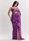 Purple Satin Saree With Gota And Mirror Embroidery