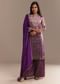 Purple Tissue Zardosi Embroidered Palazzo Set