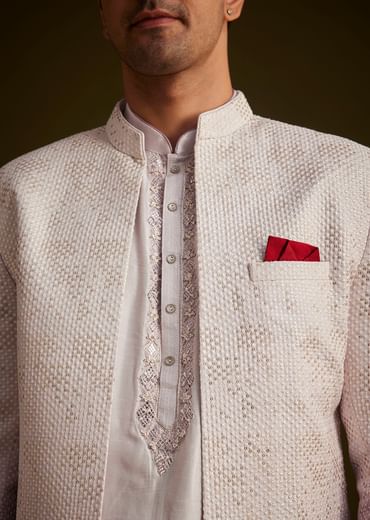 Purple and Lilac Ombre Sherwani With Embroidery