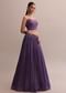 Purple Chiffon Boutique Choli And Lehenga With Foil Mirror Work Cape Set